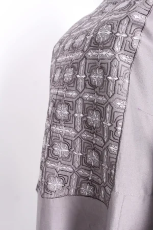 Grey Aaina Embroidery Dress