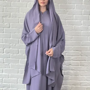 Madina Lavender Everyday Kaftan Plain Back