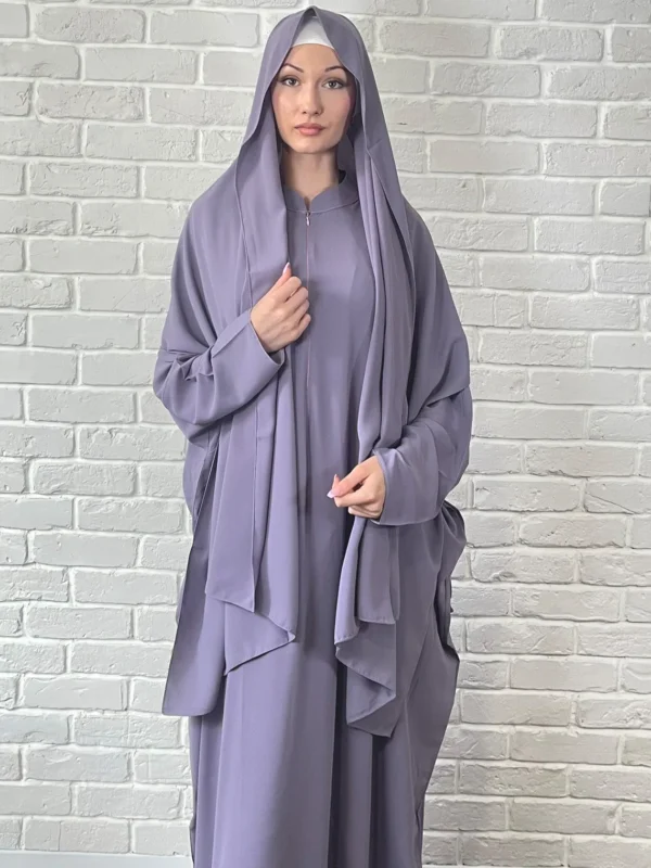 Madina Lavender Everyday Kaftan Plain Back