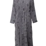 Mihrab Grey Geometric Chiffon Kaftan