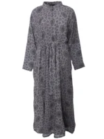 Mihrab Grey Geometric Chiffon Kaftan