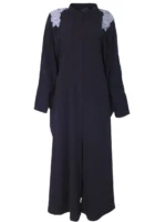 Black Jacket with Metallic Blue Shoulder Embellishment