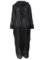 Black Net Oversized Hooded Jacket