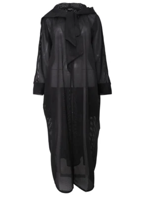 Black Net Oversized Hooded Jacket