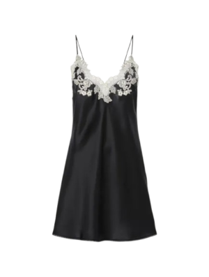 Blue Silk Slip Dress With Frastaglio