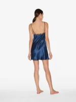 Blue Silk Slip Dress With Frastaglio