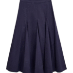 Hobbs Silvia Pleat Midi True Navy Skirt