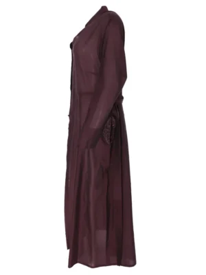 Naseej Maroon Side Embroidery Jacket