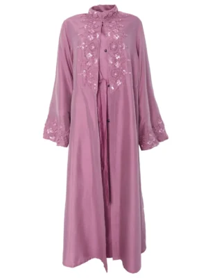 Pink Burj Embellished Jacket & Slip Set
