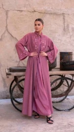 Pink Burj Embellished Jacket & Slip Set