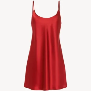Silk Slip Dress In Garnet
