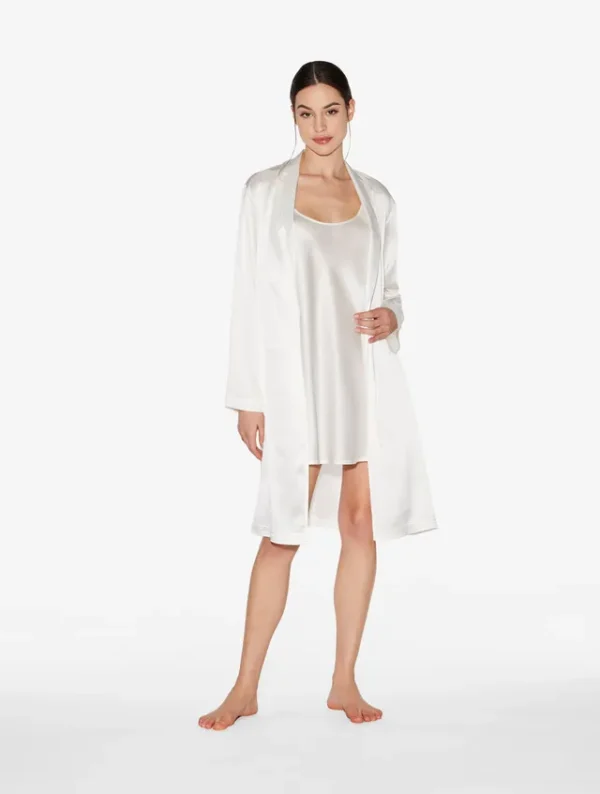 White Silk Short Slip
