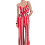 Striped Jumpsuit With Cut-Out