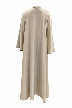 Classic Beige Trimmed Abaya