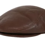 Genuine Brown Leather Grandad Flat Cap