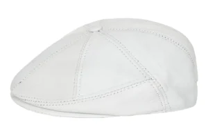 Genuine Off-White Lamb Nappa Leather London Flat Cap
