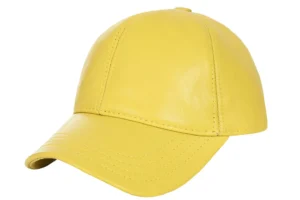 Leather Baseball Cap - Curved Peak Adjustable