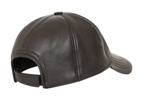 Premium Dark Brown Leather Baseball Cap-1