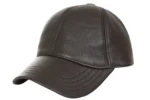 Premium Dark Brown Leather Baseball Cap