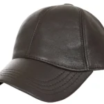 Premium Dark Brown Leather Baseball Cap