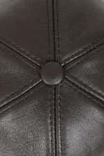 Premium Dark Brown Leather Baseball Cap-2