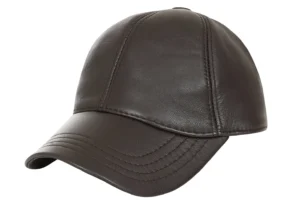 Premium Dark Brown Leather Baseball Cap