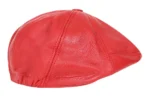 Premium Lamb Nappa Red Leather Flat Cap1