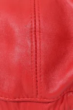 Premium Lamb Nappa Red Leather Flat Cap2