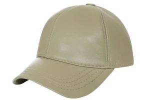 Premium Olive Leather Baseball Cap