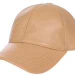 Premium Tan Leather Baseball Cap