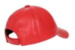 Red Leather Baseball Cap-1