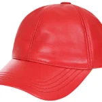 Red Leather Baseball Cap