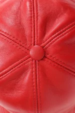 Red Leather Baseball Cap-2