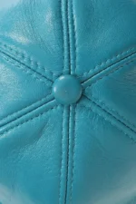 Turquoise Leather Baseball Cap-2
