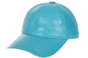 Turquoise Leather Baseball Cap