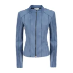 Astrid Short Leather Stretch Jacket-2