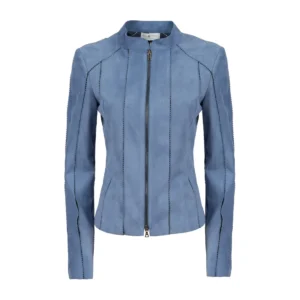 Astrid Short Leather Stretch Jacket-2