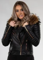 Pure Leather Black Trench Coat-1