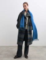 Pure Wool Checked Funnel Neck Duffle Coat-2