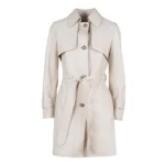 Rain Leather Short Jacket in Nappa Ivory