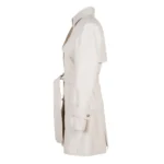Rain Leather Short Jacket in Nappa Ivory-2