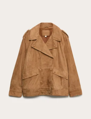 Suede Collared Biker Jacket