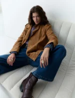 Suede Collared Biker Jacket-4