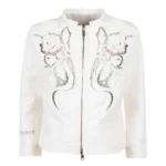 Women Laser-Cut Conny Leather Jacket
