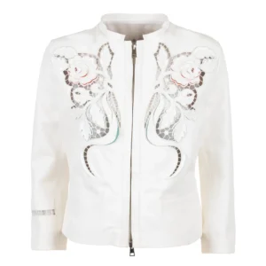 Women Laser-Cut Conny Leather Jacket