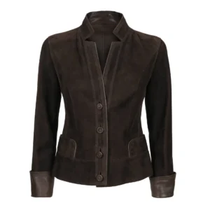 Women Reversible Short Leather Blazer